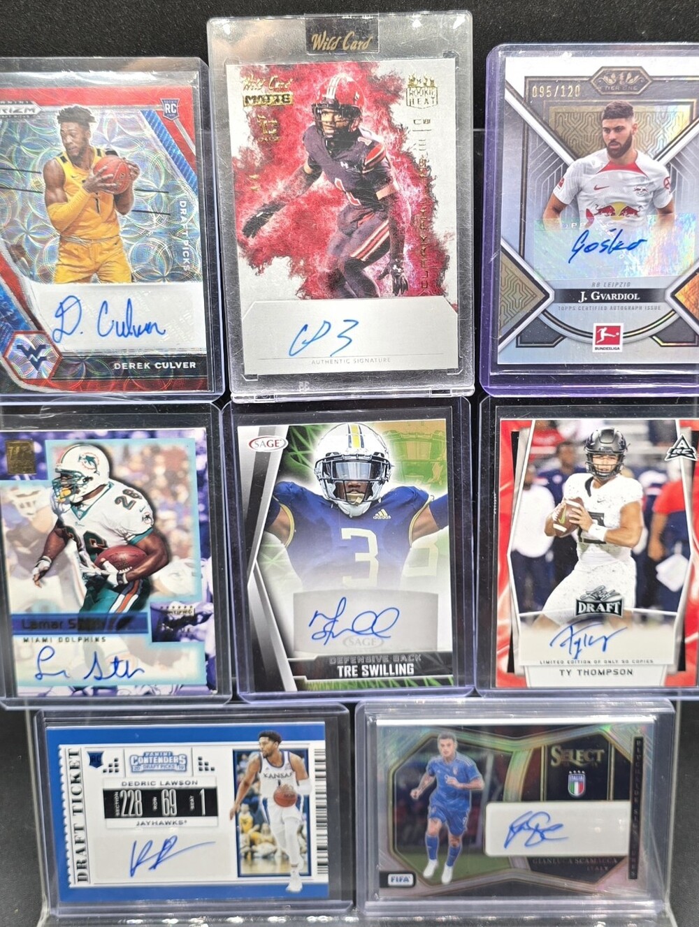 Lot Of 8 Autographed Sports Cards